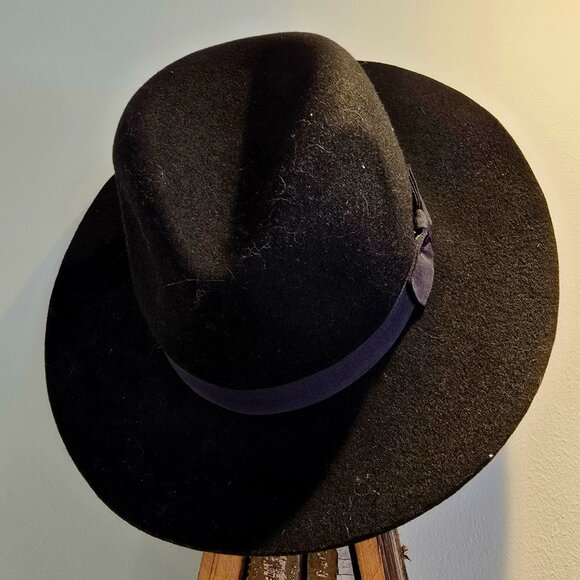 BLACK WOOL FEDORA. - Picture 2 of 4